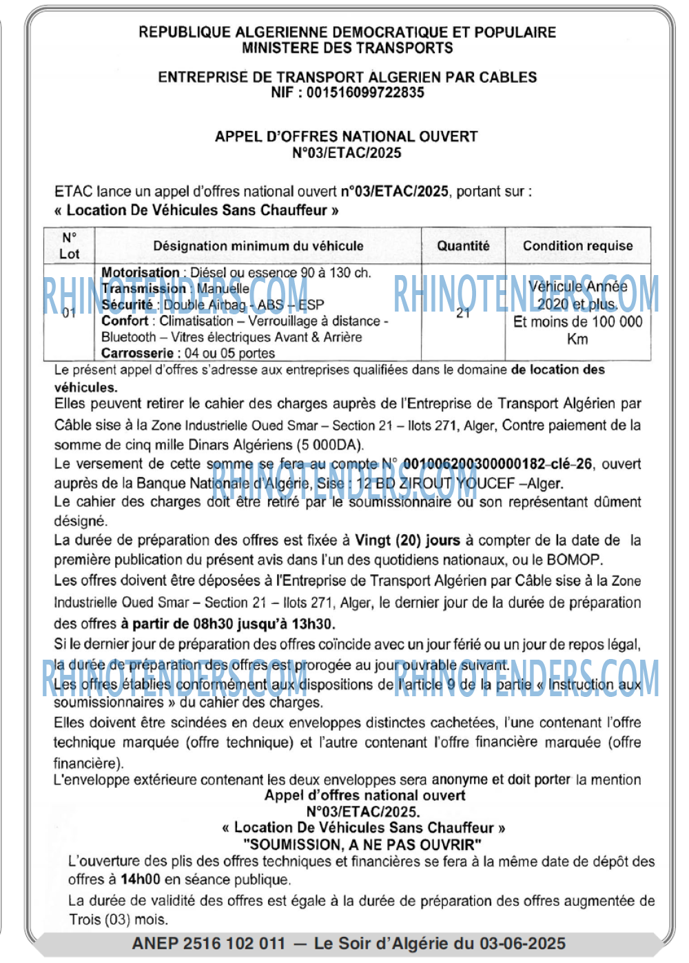 LE SOIR D'ALGERIE