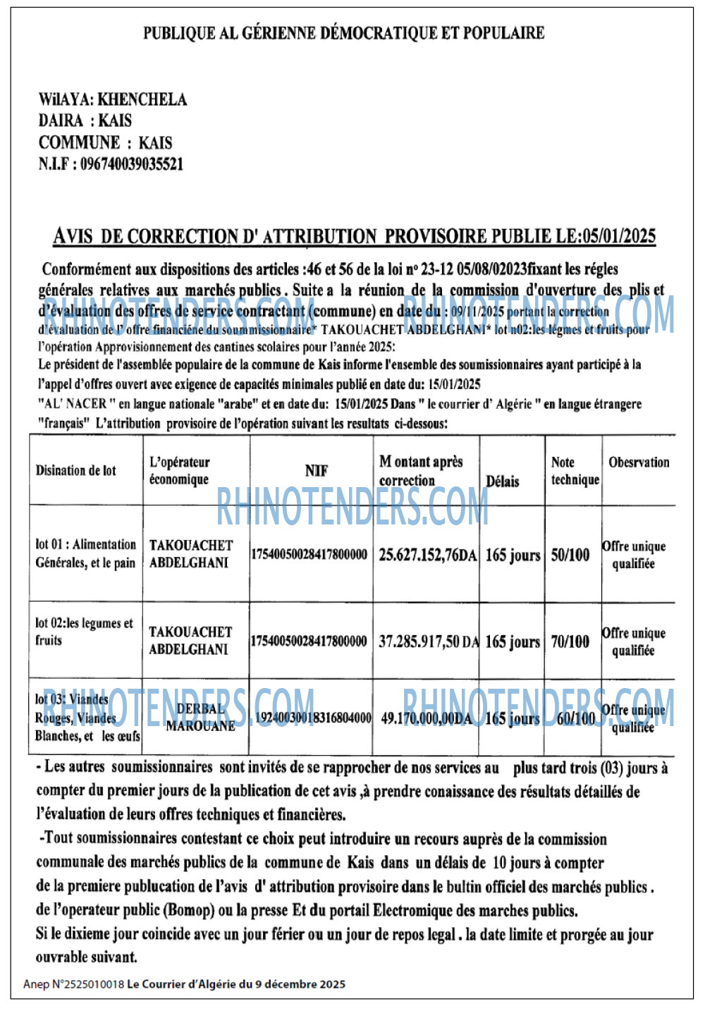 Le Courrier d'Algerie