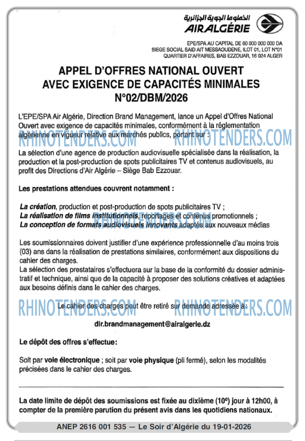 LE SOIR D'ALGERIE