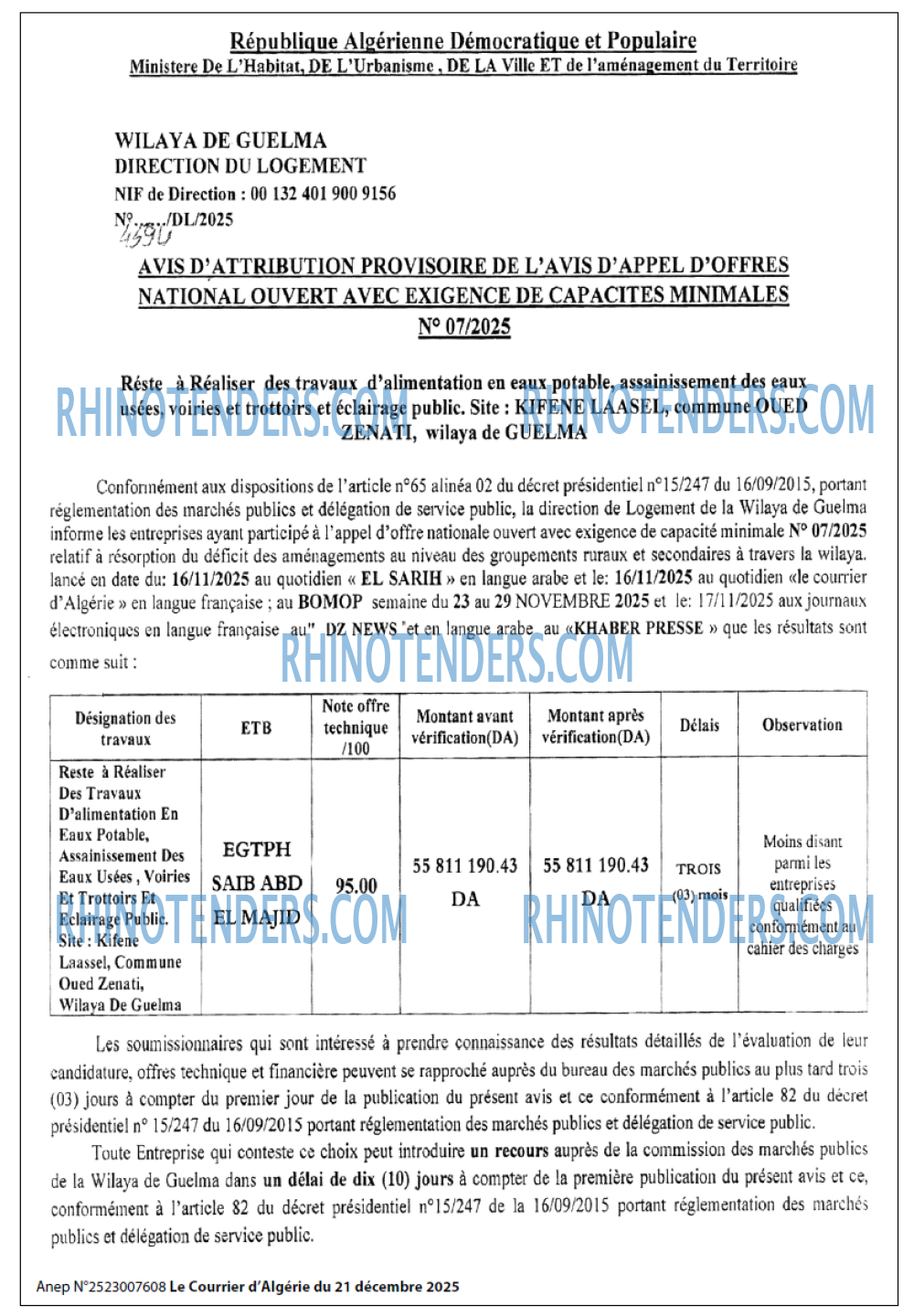 Le Courrier d'Algerie