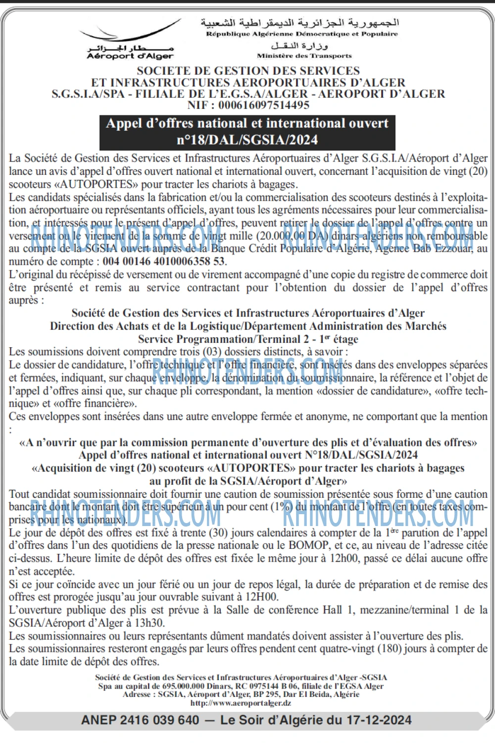 LE SOIR D'ALGERIE