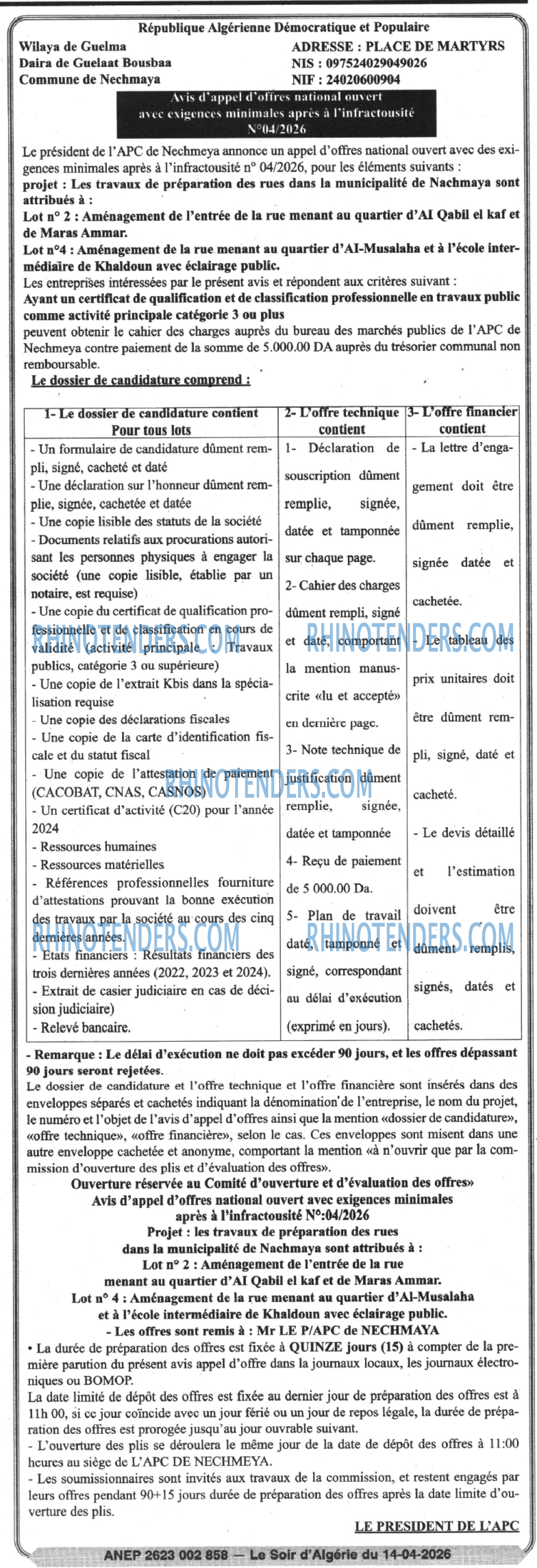 LE SOIR D'ALGERIE
