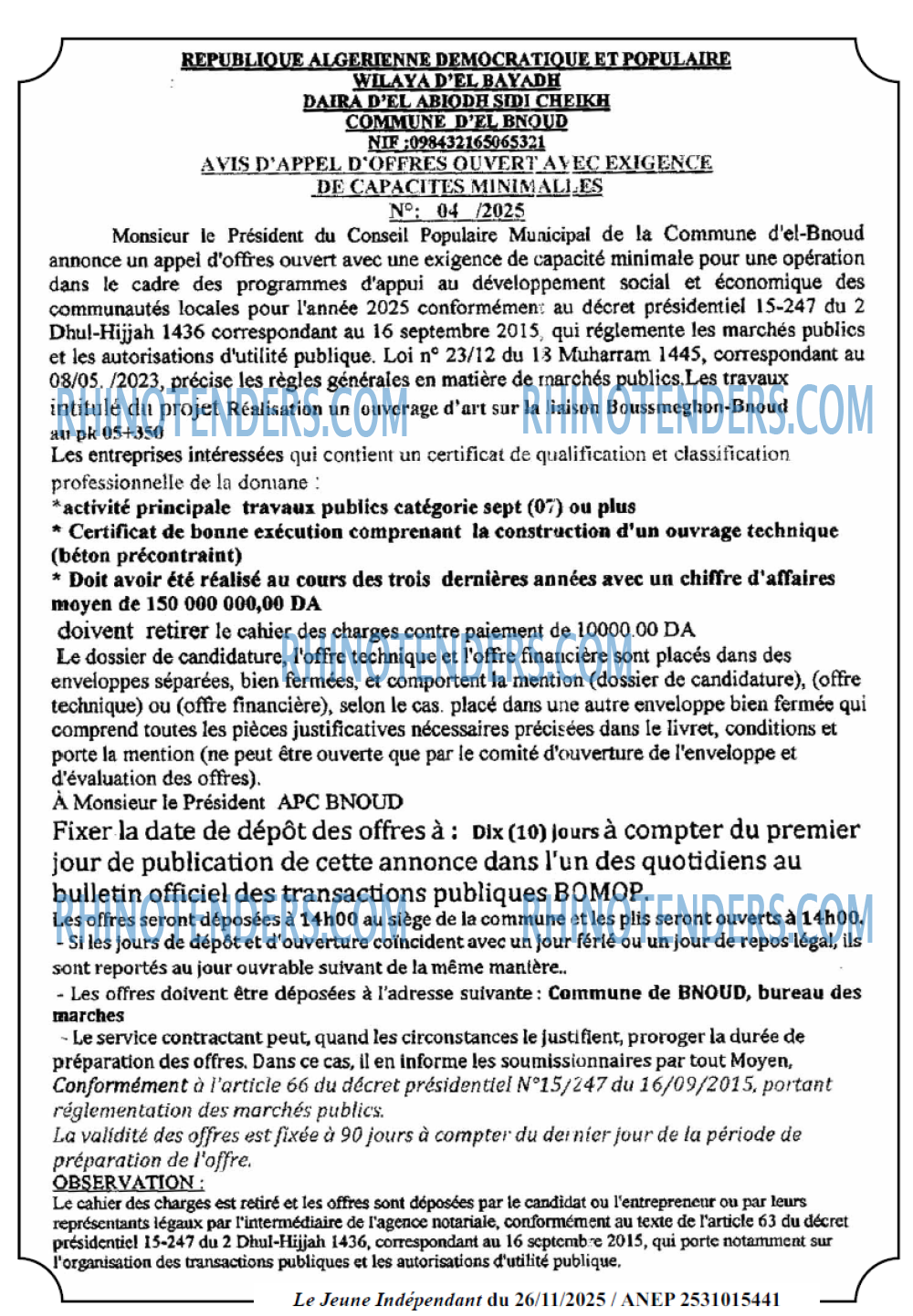 Jeune Independant