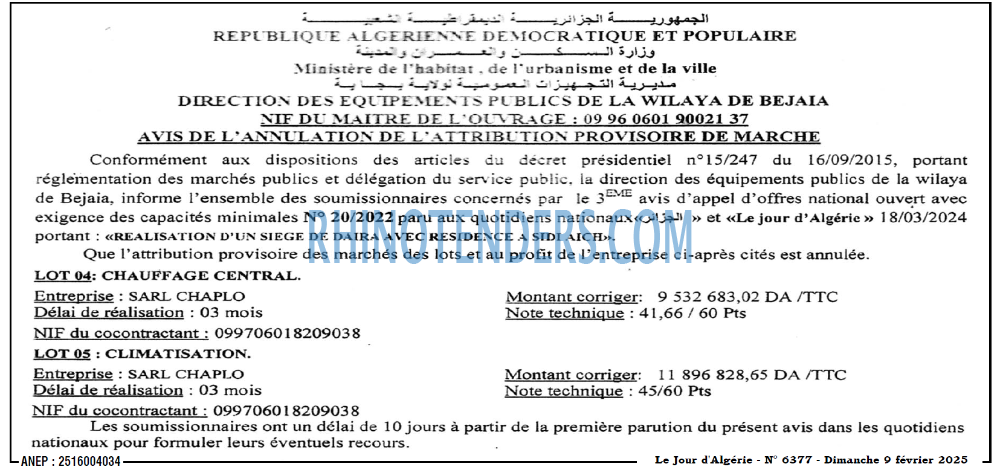 LE SOIR D'ALGERIE