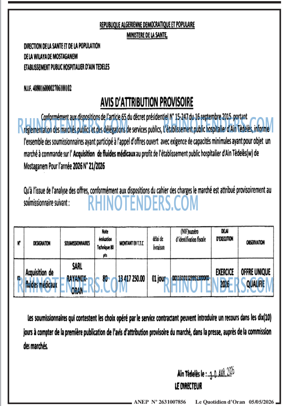 Le Quotidien d'Oran