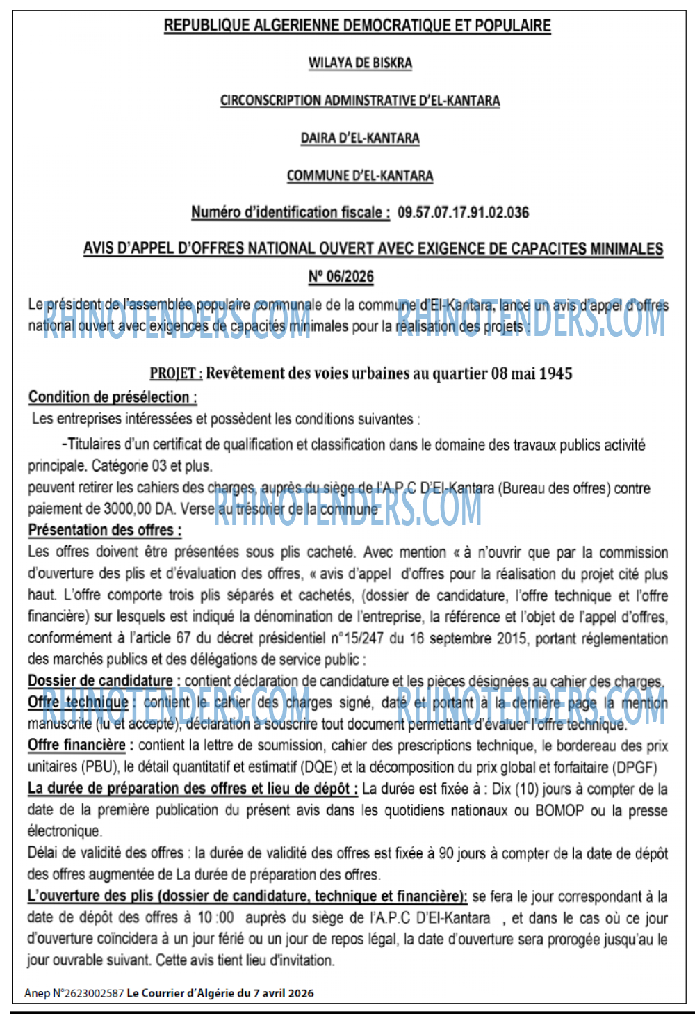 Le Courrier d'Algerie