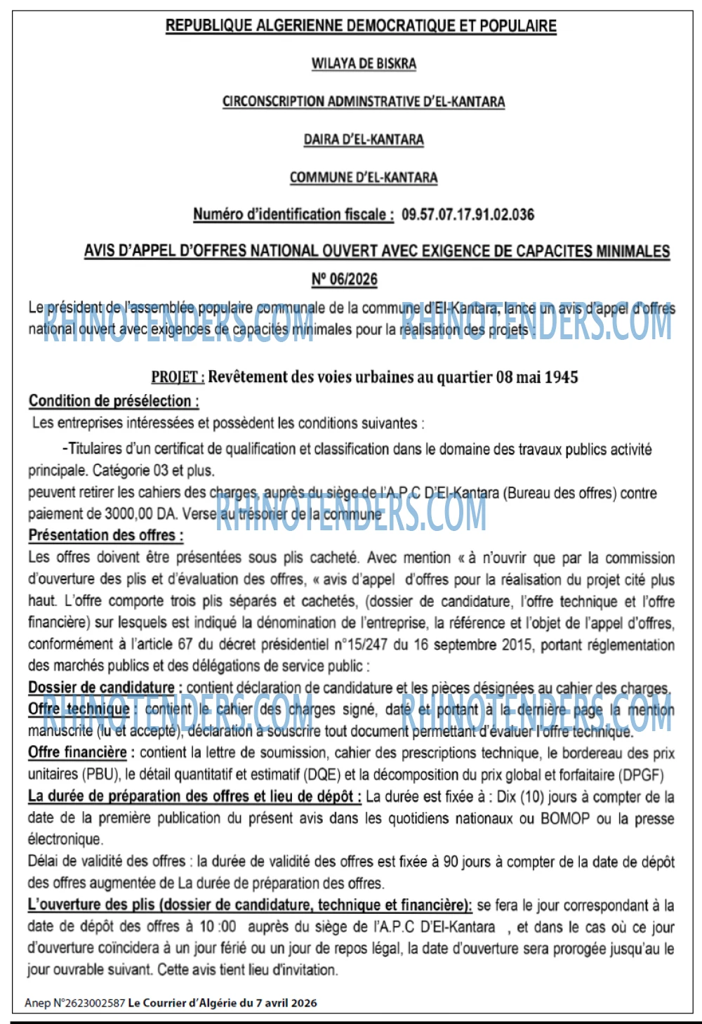 Le Courrier d'Algerie