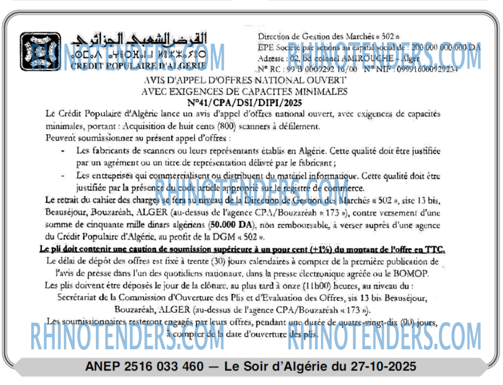 LE SOIR D'ALGERIE