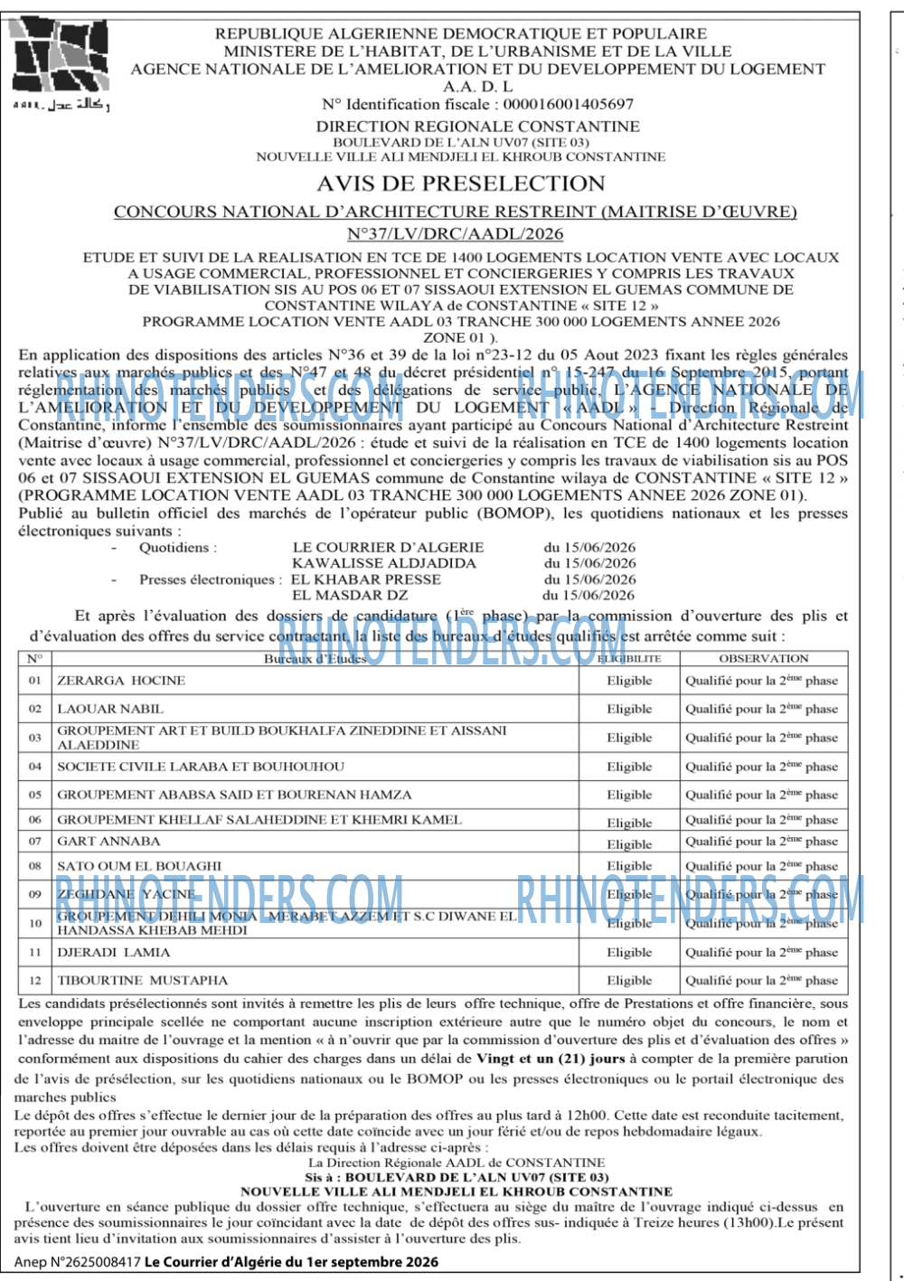 Le Courrier d'Algerie
