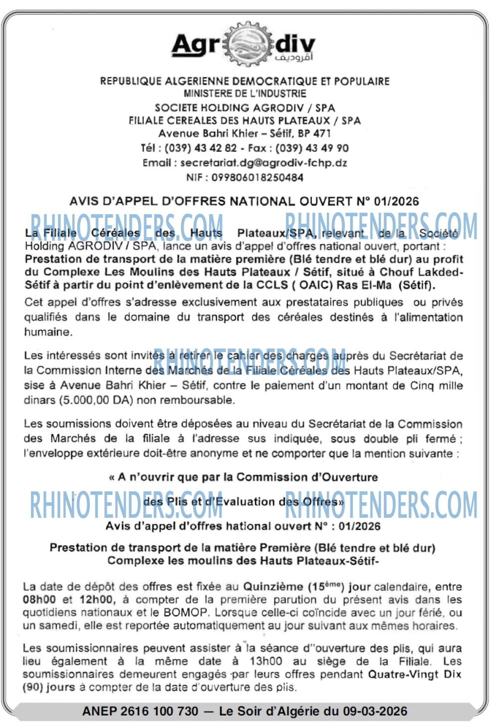 LE SOIR D'ALGERIE