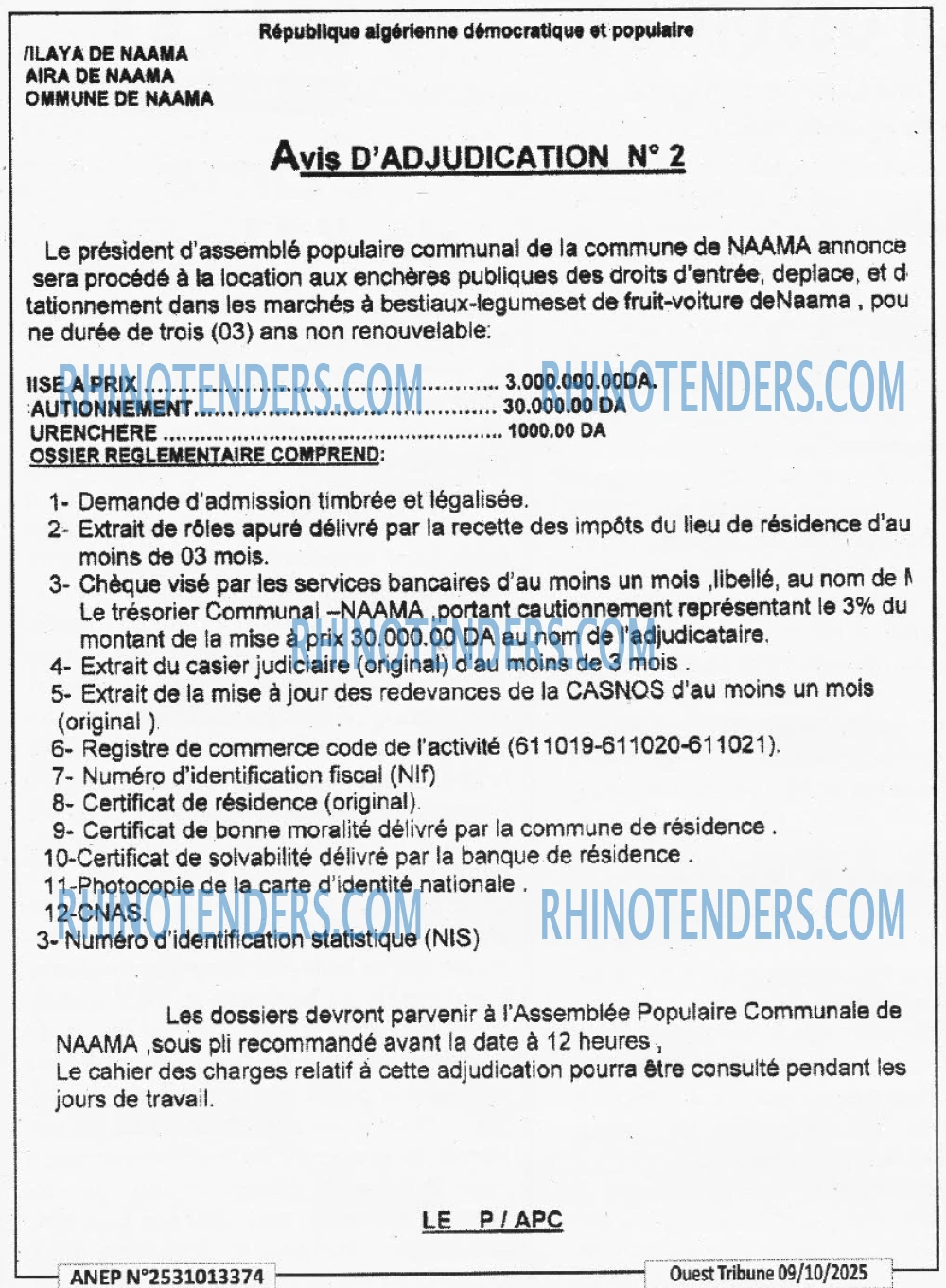 ouest TRIBUNE