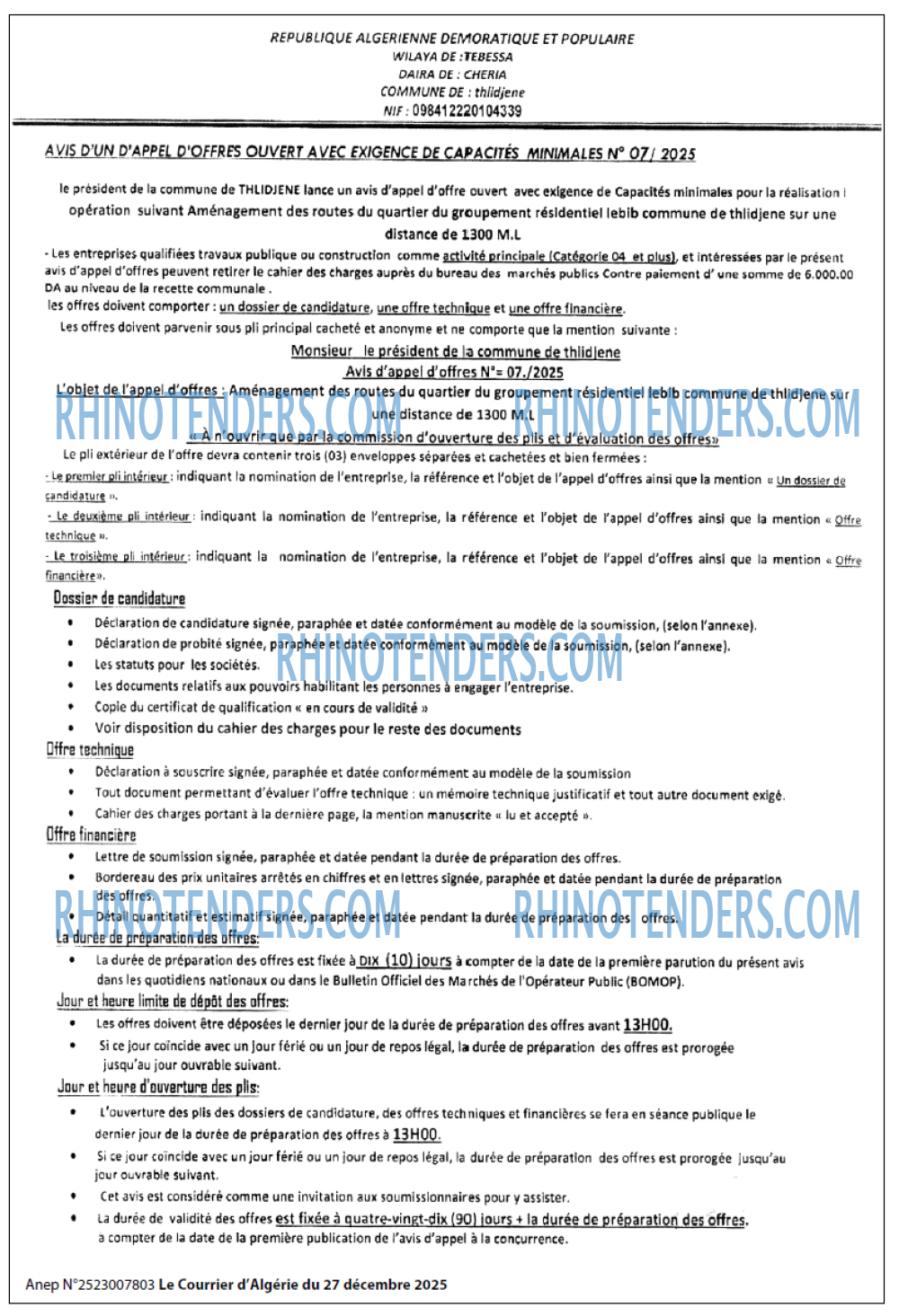 Le Courrier d'Algerie
