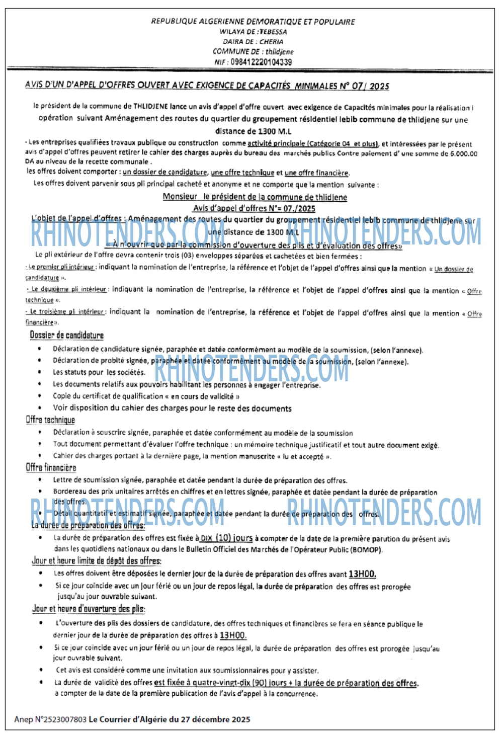 Le Courrier d'Algerie
