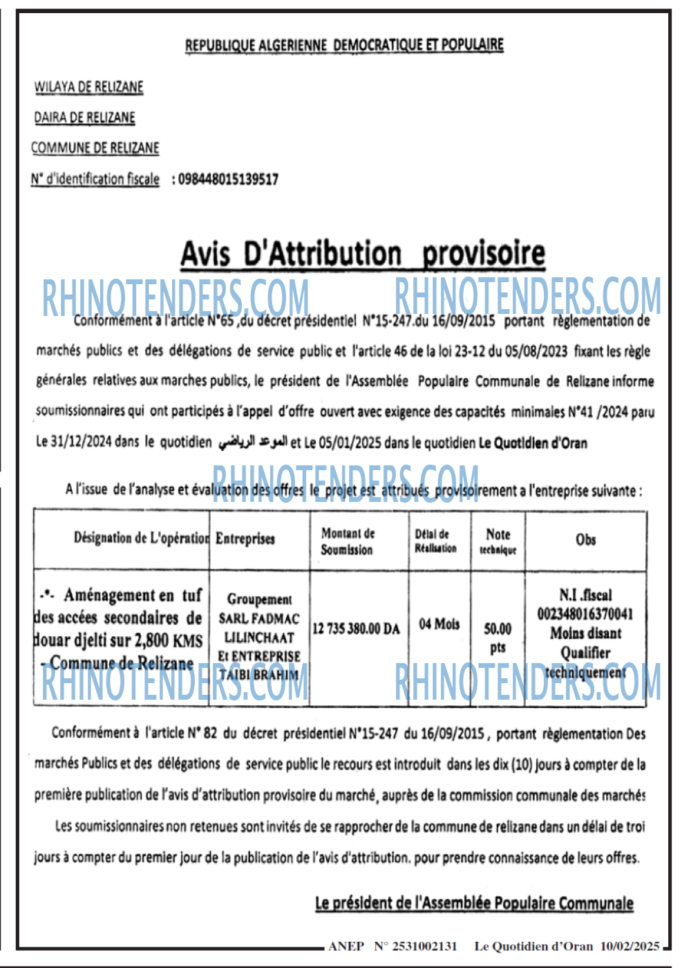 Le Quotidien d'Oran