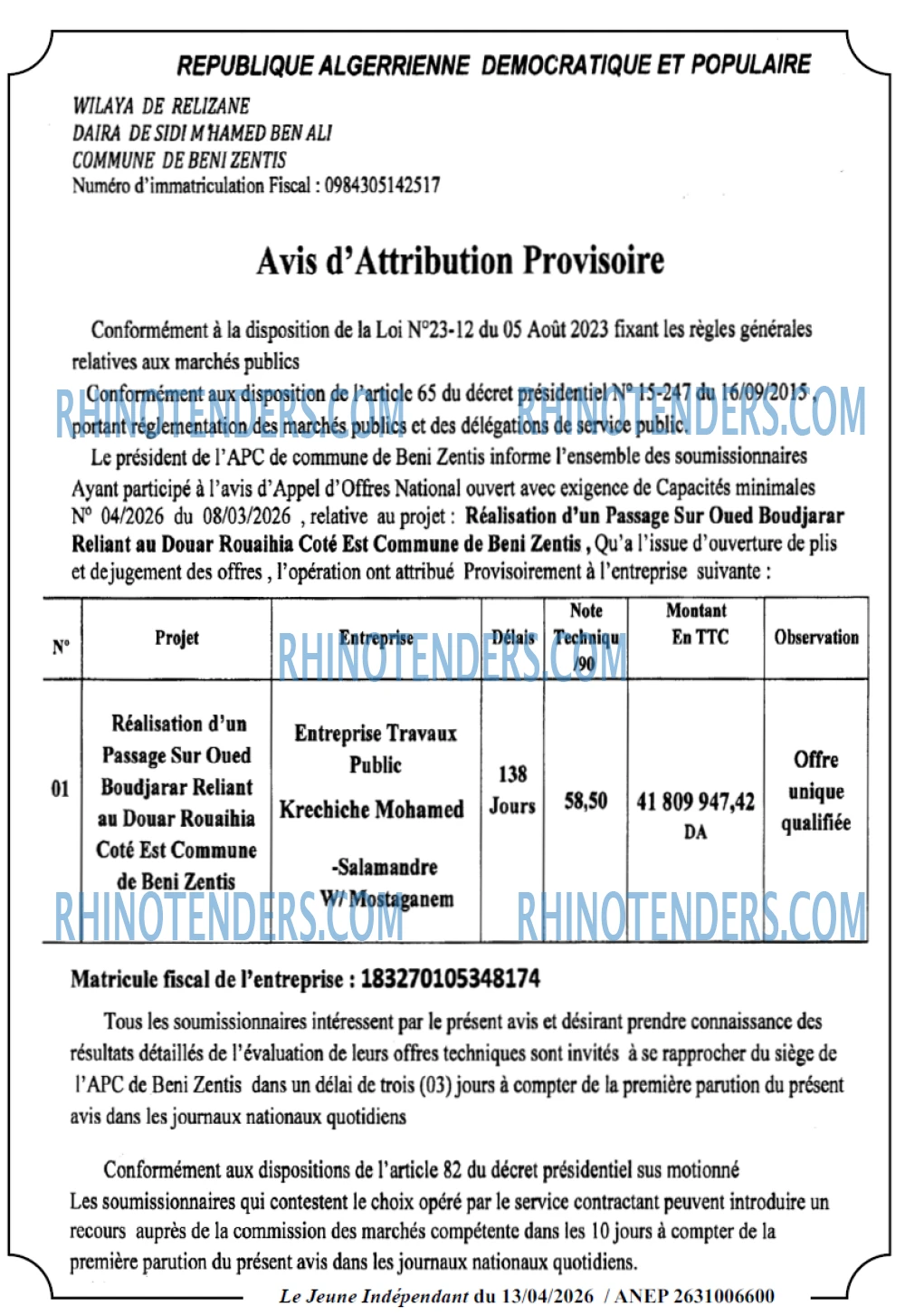 Jeune Independant