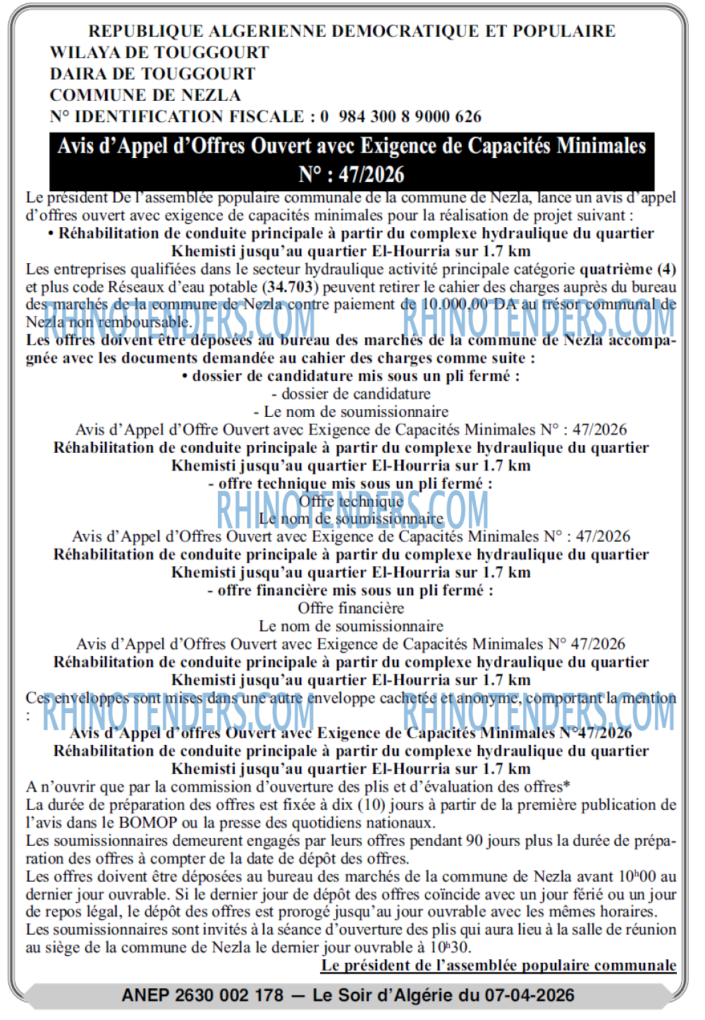 LE SOIR D'ALGERIE