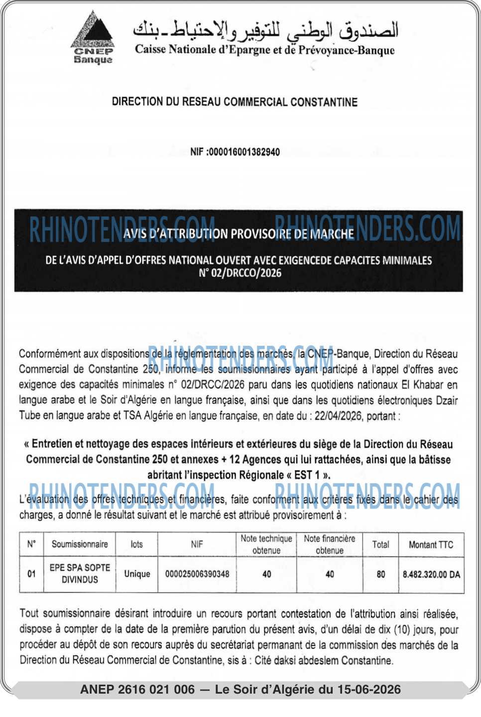 LE SOIR D'ALGERIE