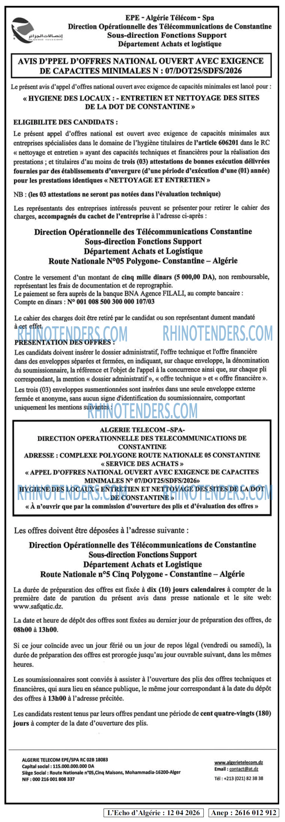 L'ECHO D'ALGERIE