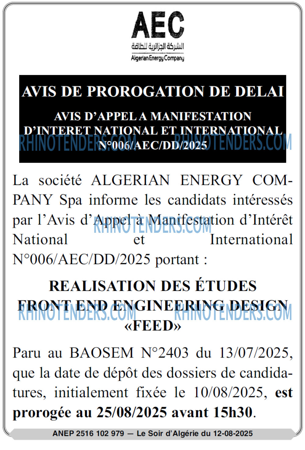 LE SOIR D'ALGERIE