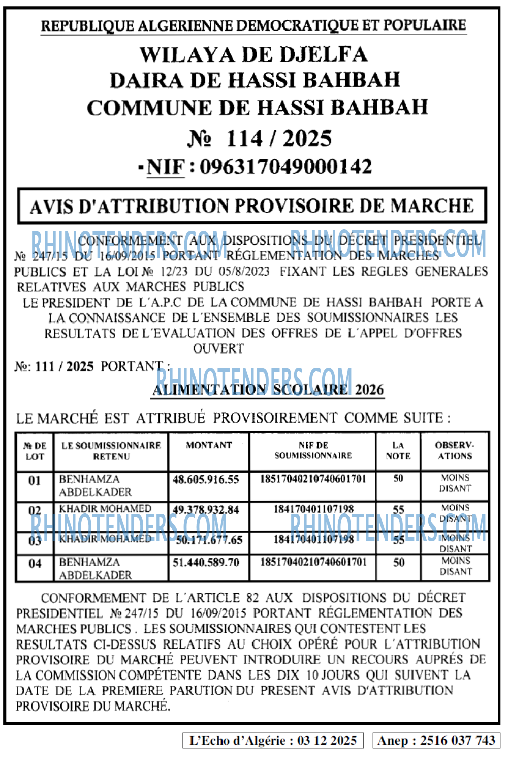 L'ECHO D'ALGERIE