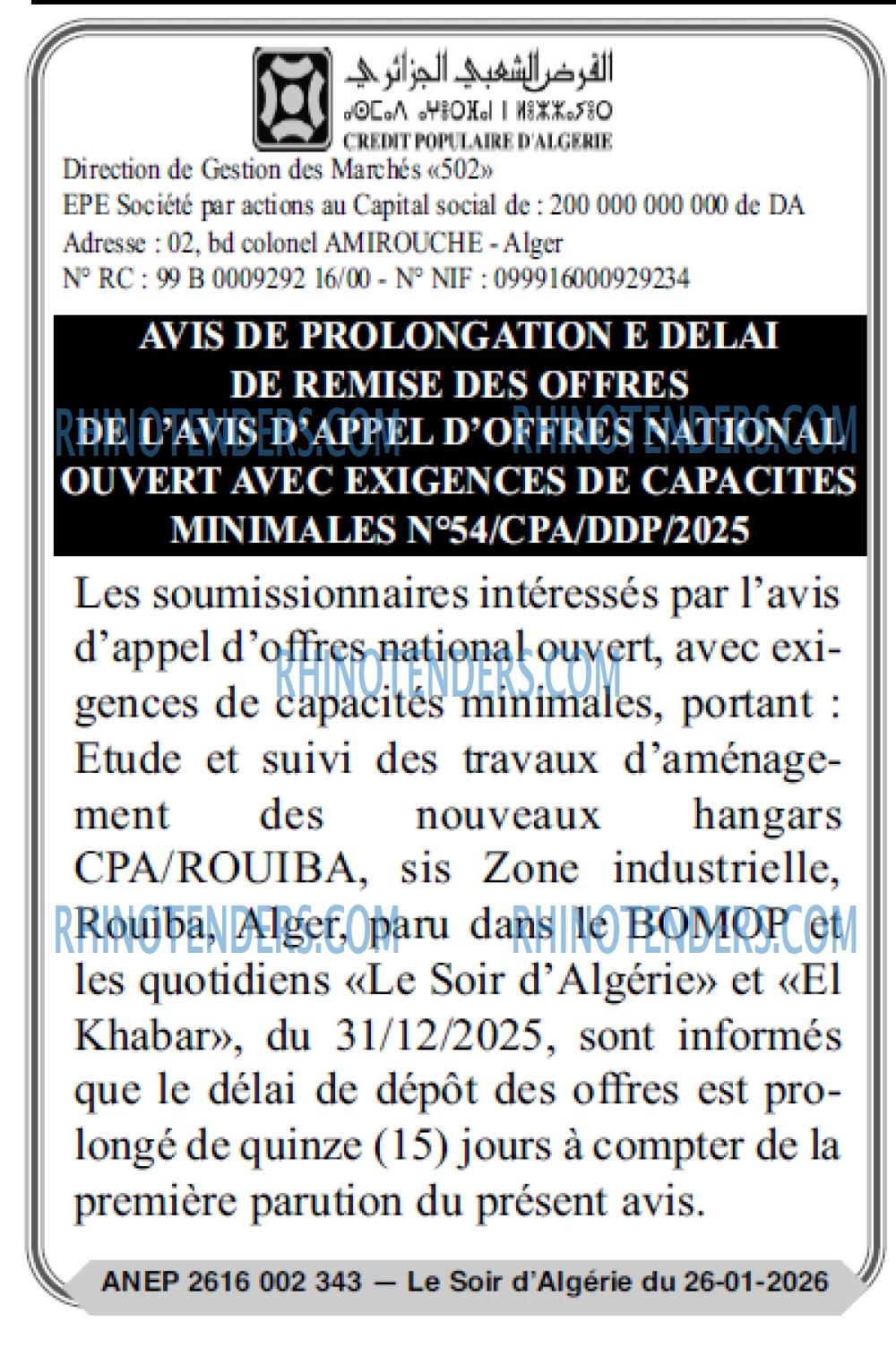 LE SOIR D'ALGERIE
