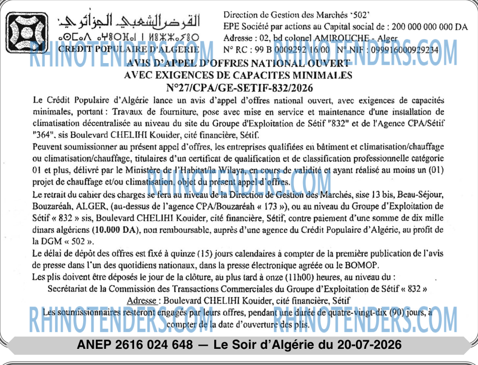 LE SOIR D'ALGERIE