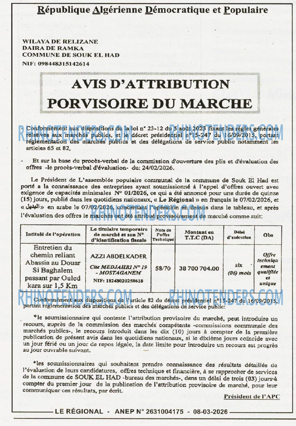LE REGIONAL