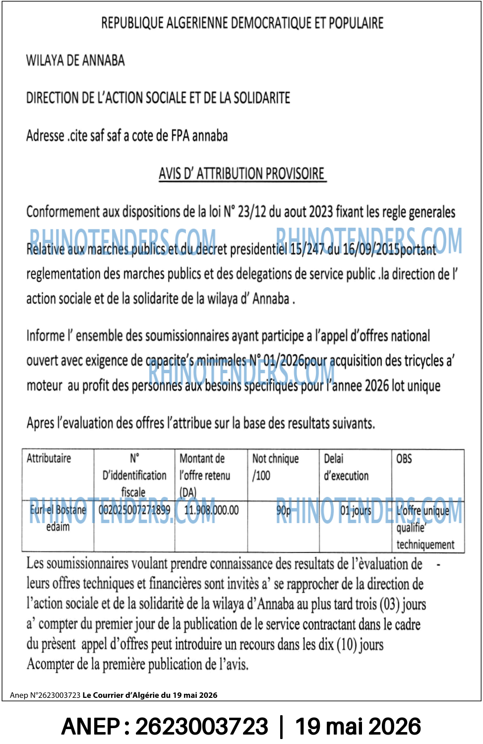 Le Courrier d'Algerie
