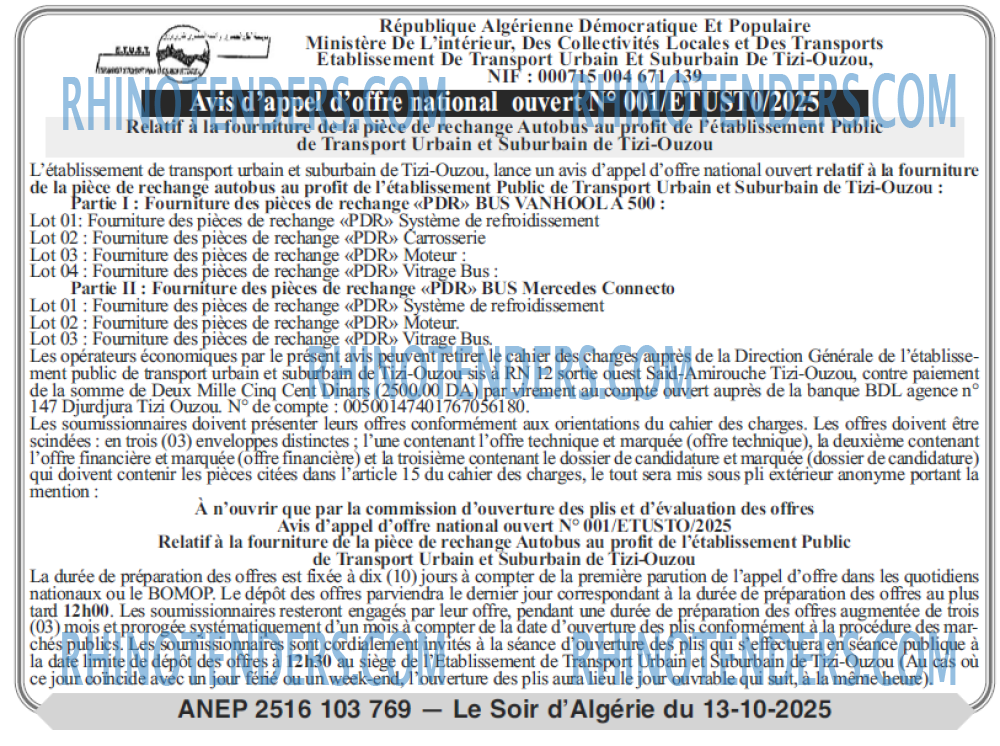 LE SOIR D'ALGERIE