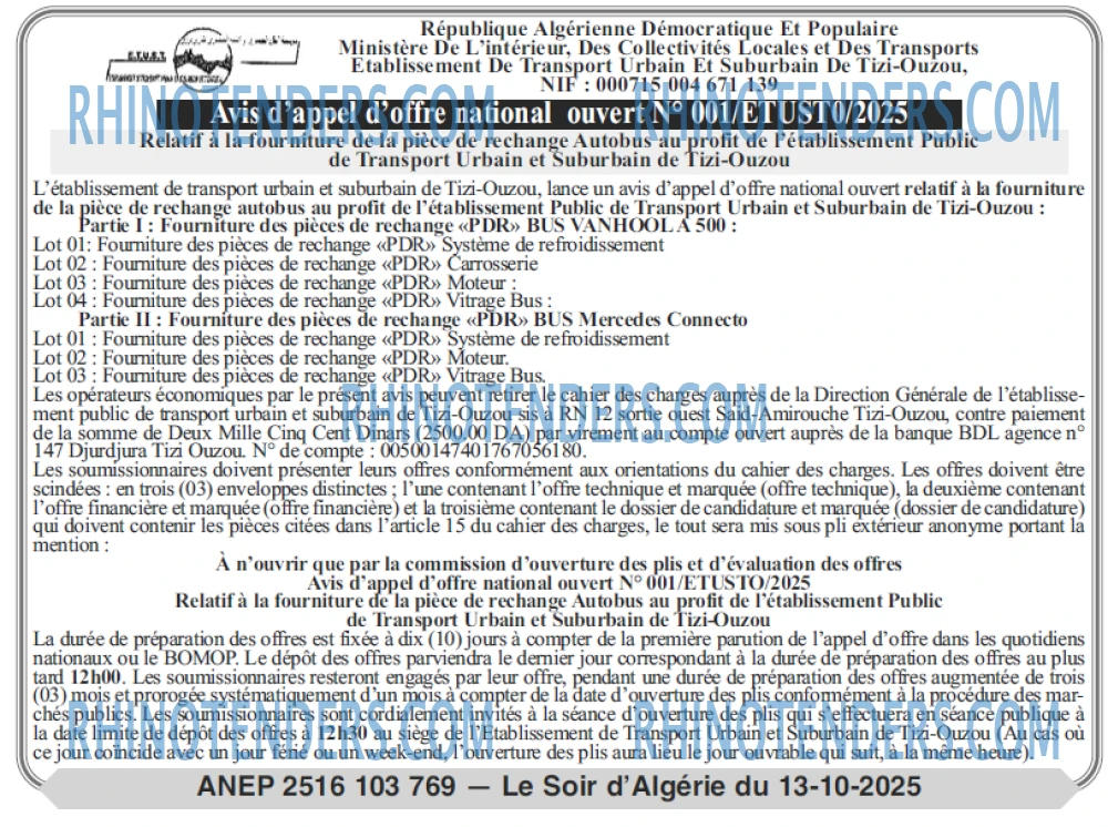 LE SOIR D'ALGERIE