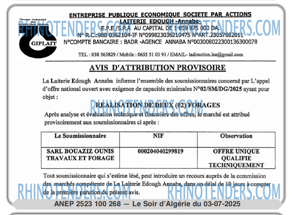 LE SOIR D'ALGERIE