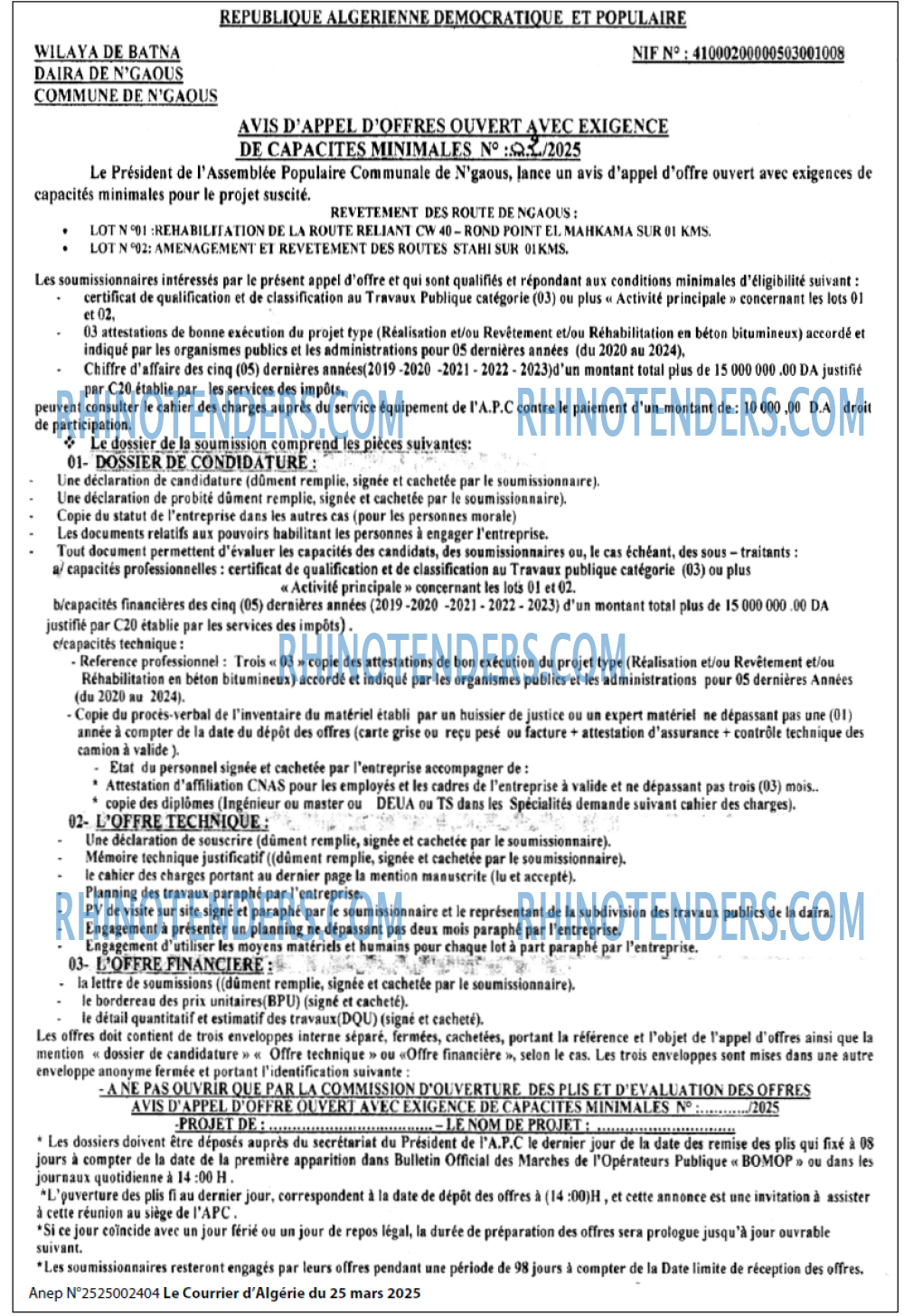Le Courrier d'Algerie