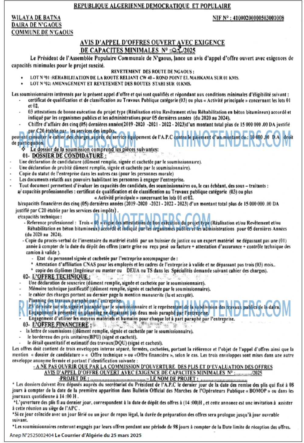 Le Courrier d'Algerie