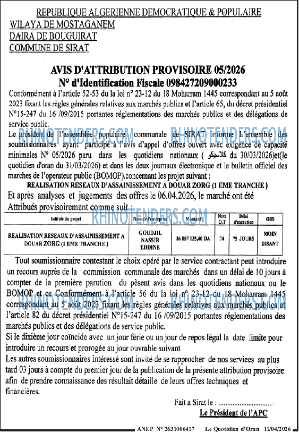 Le Quotidien d'Oran