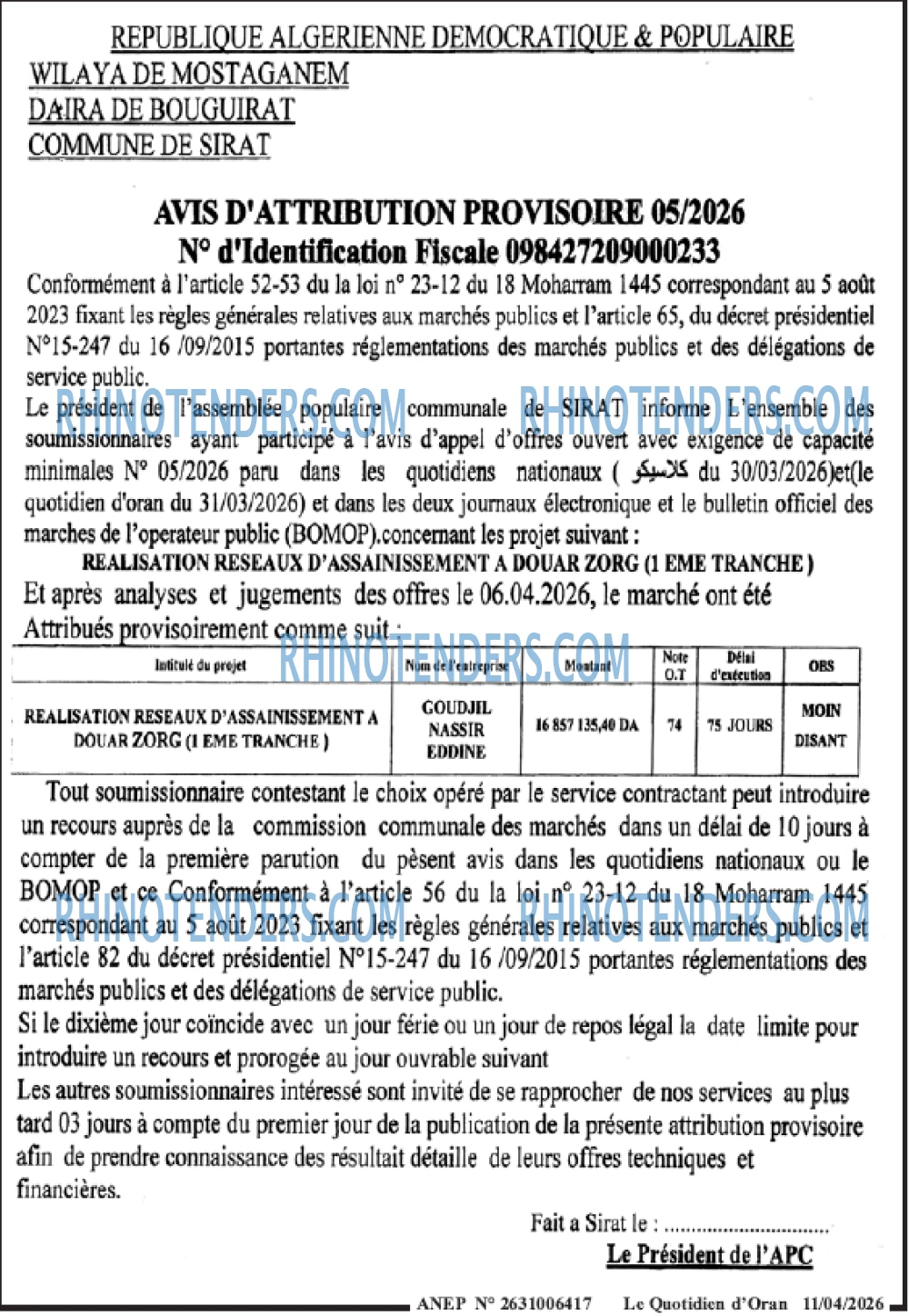 Le Quotidien d'Oran
