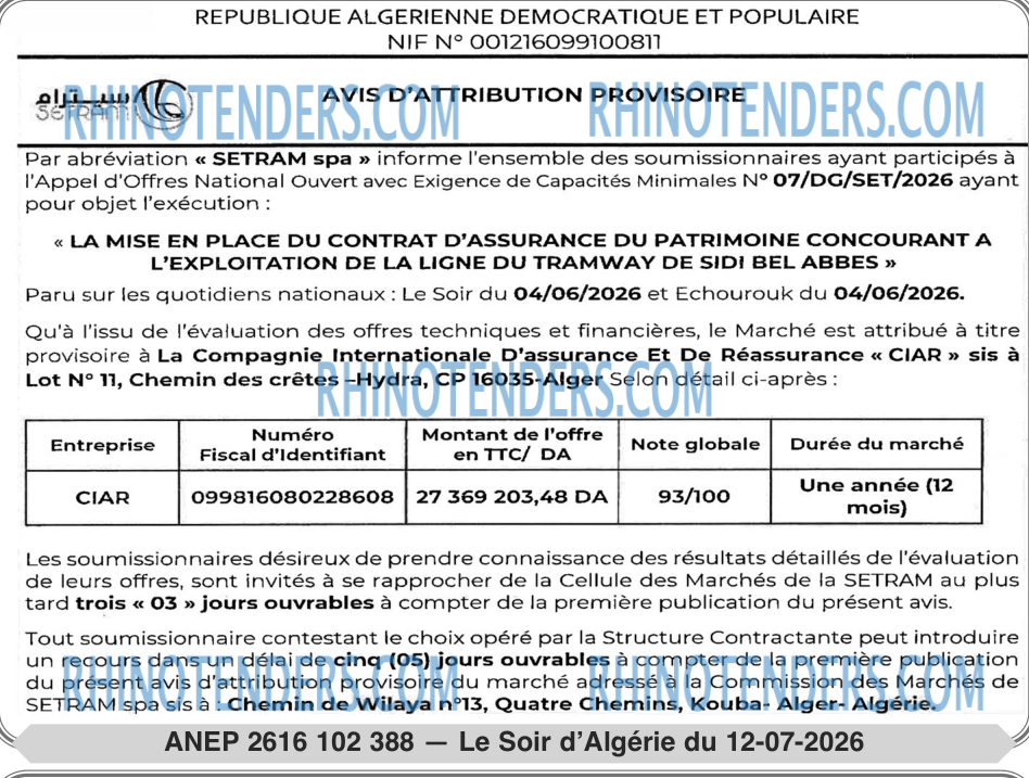 LE SOIR D'ALGERIE