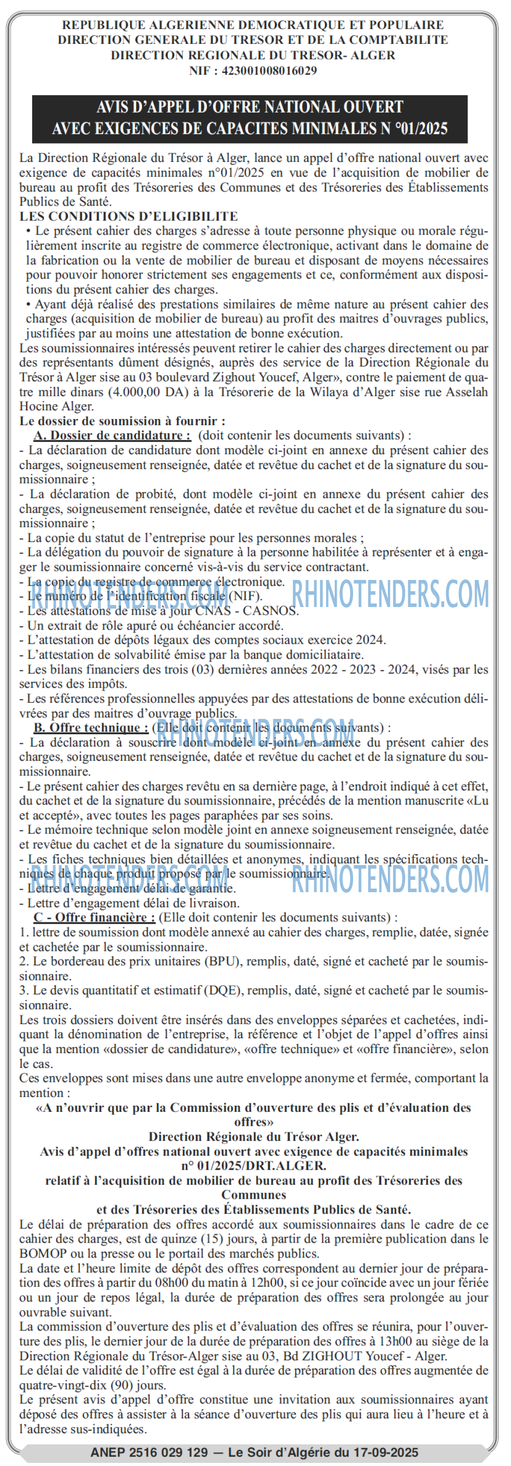 LE SOIR D'ALGERIE