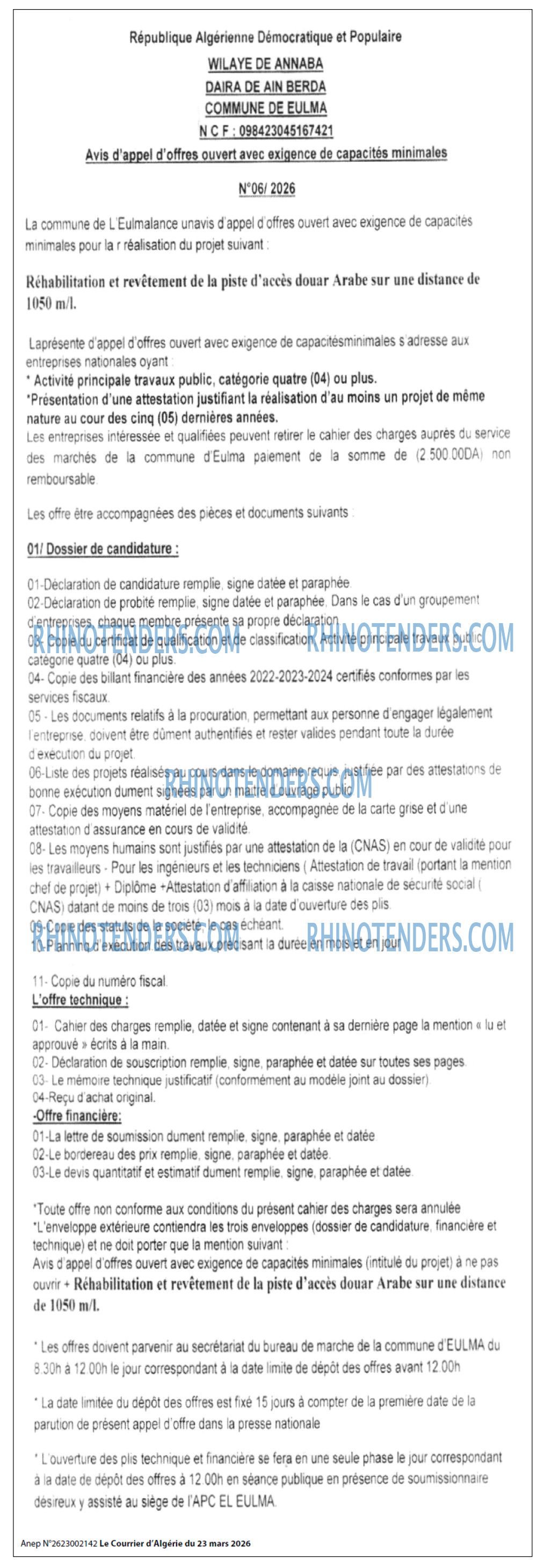 Le Courrier d'Algerie