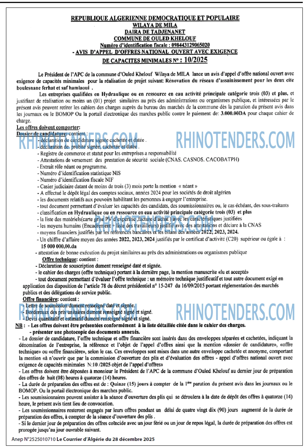 Le Courrier d'Algerie