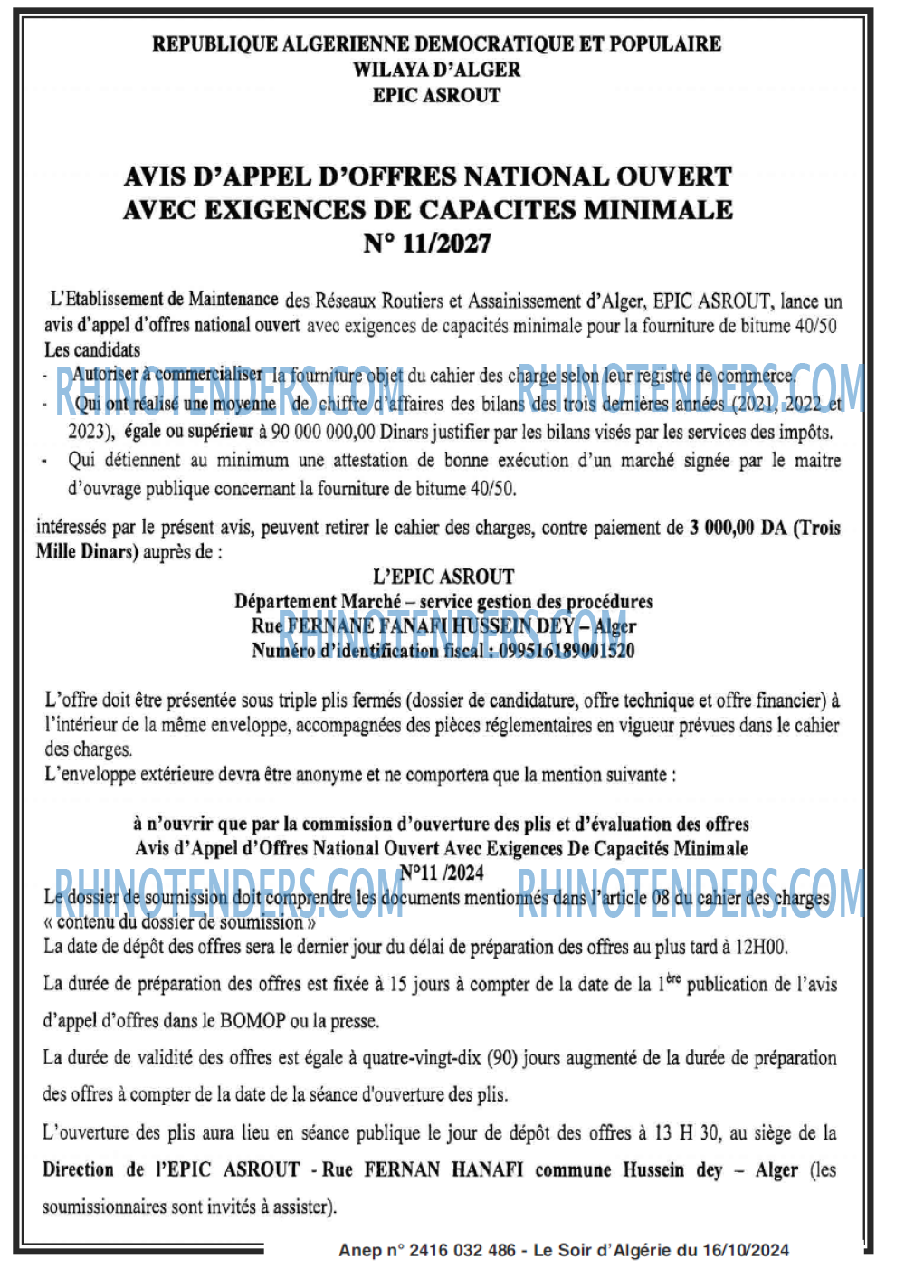 LE SOIR D'ALGERIE