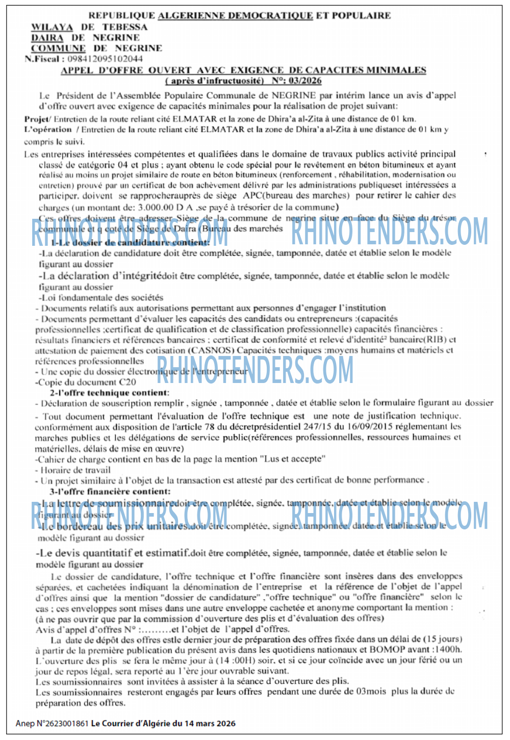 Le Courrier d'Algerie