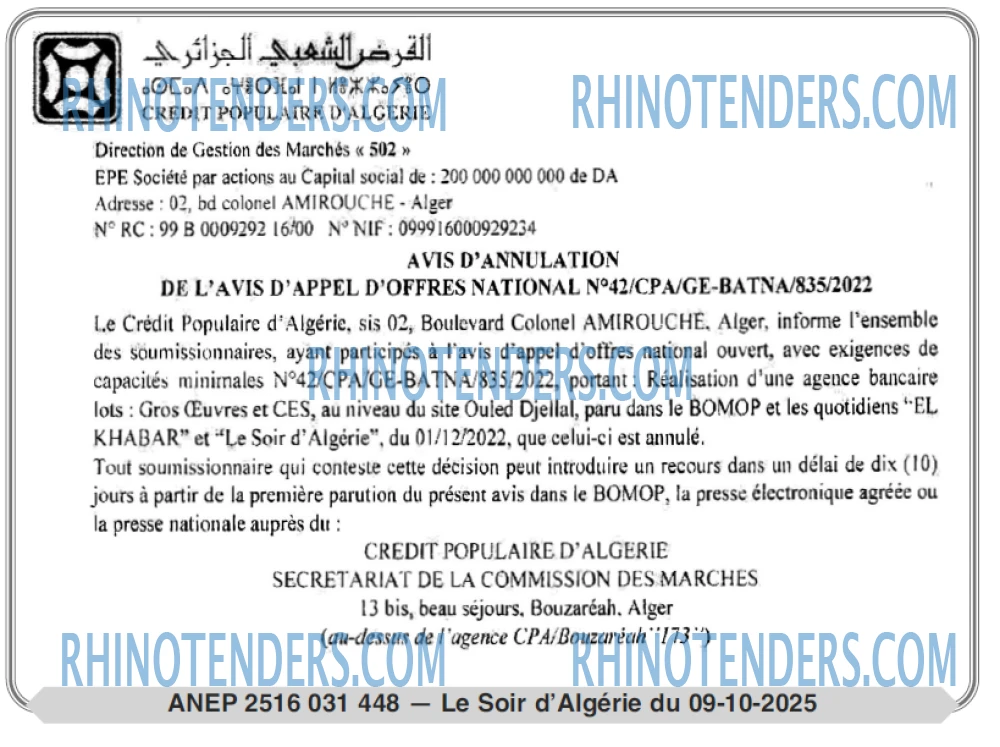LE SOIR D'ALGERIE