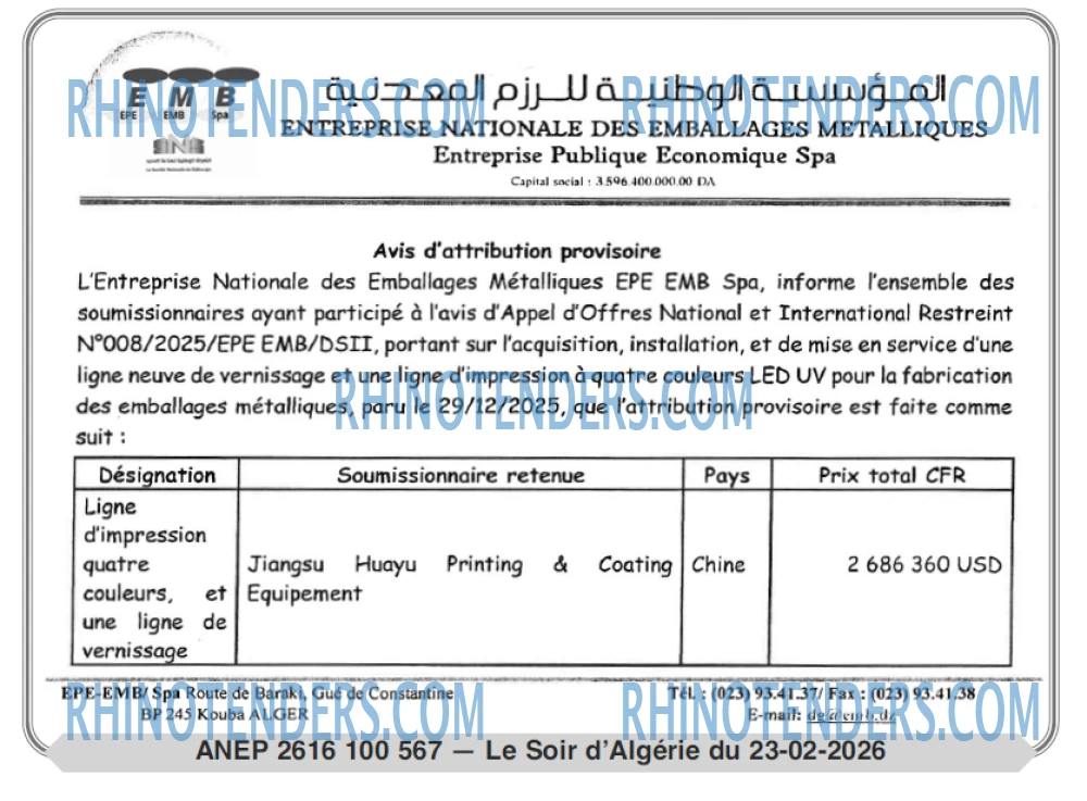 LE SOIR D'ALGERIE