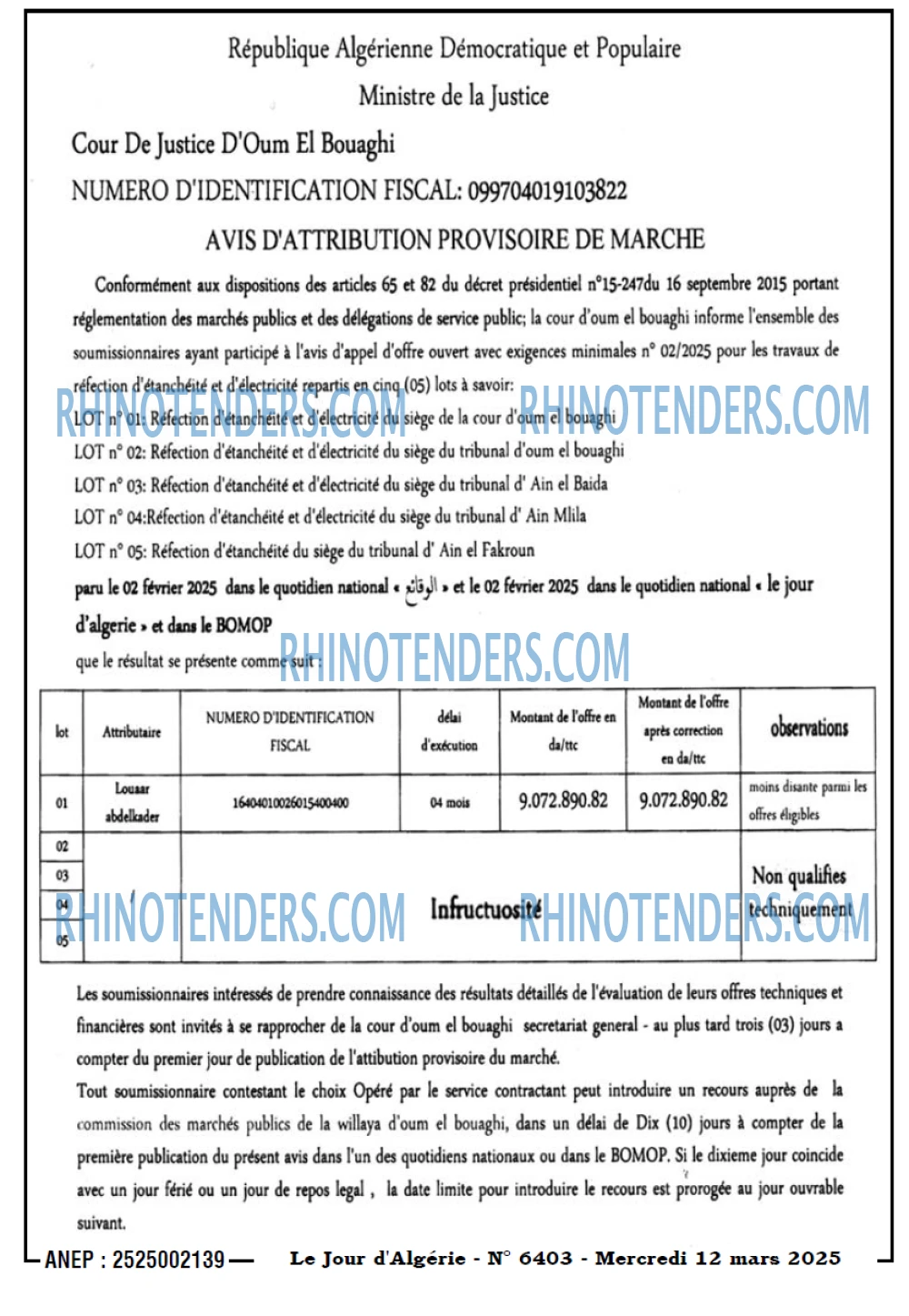 LE SOIR D'ALGERIE