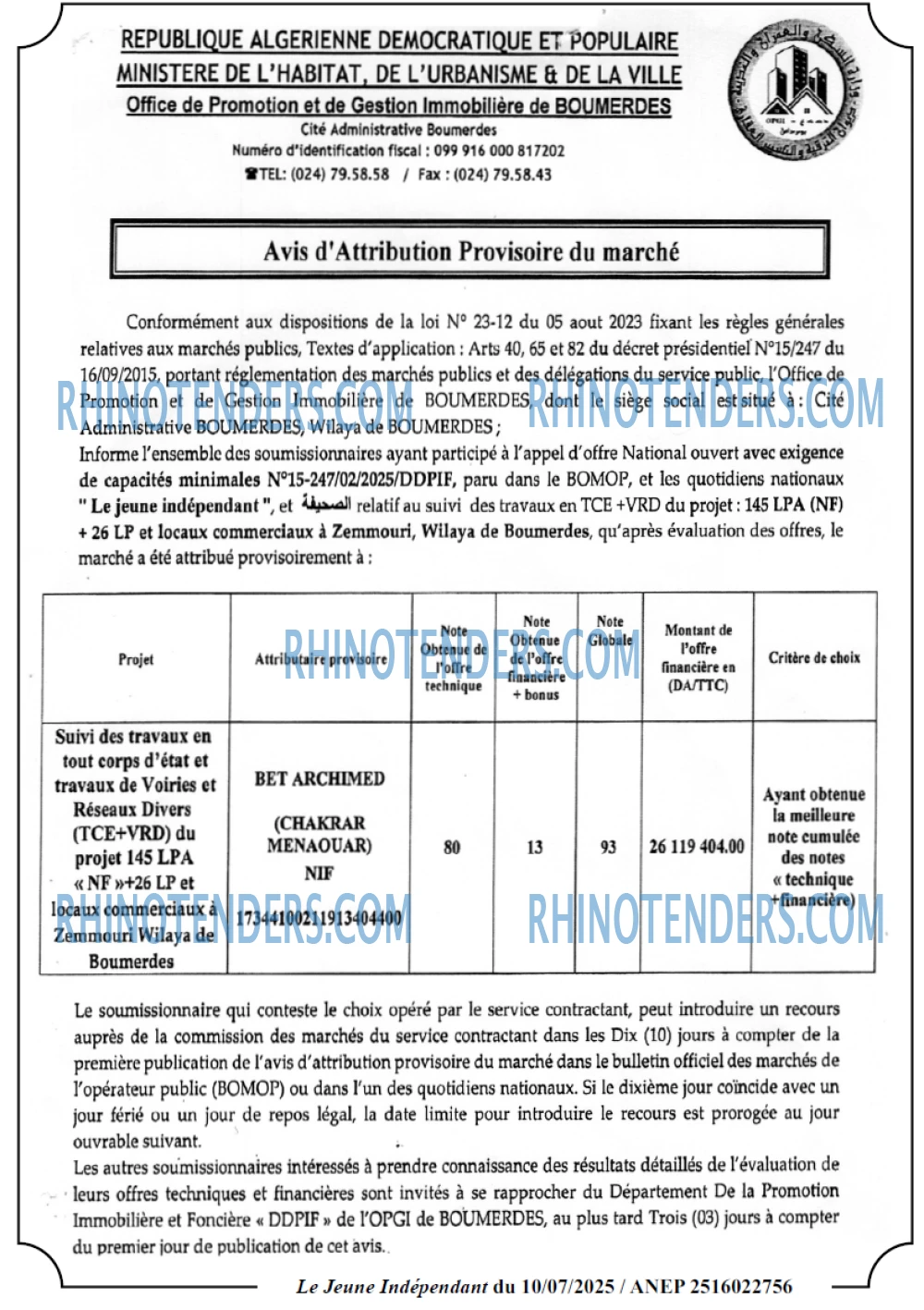 Le jeune indépendant