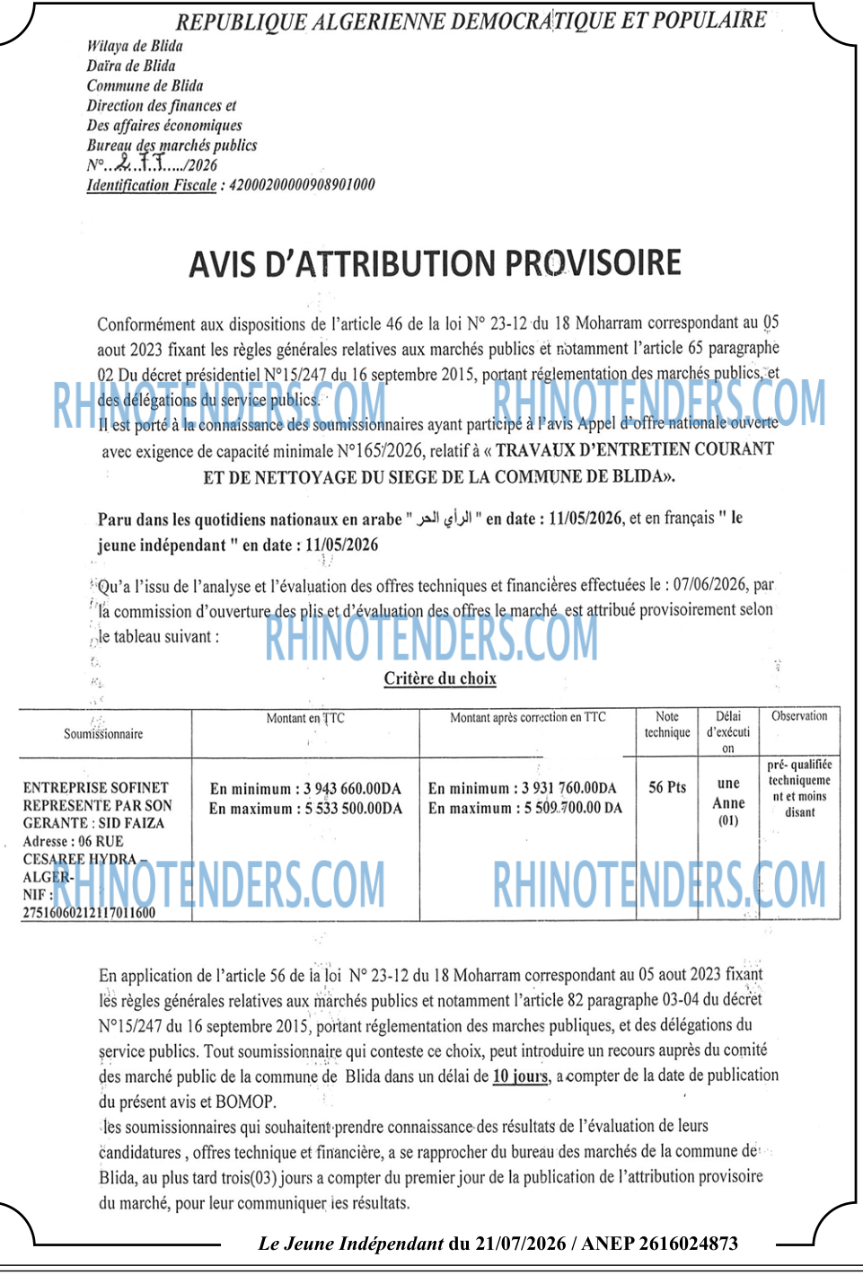 Le jeune indépendant