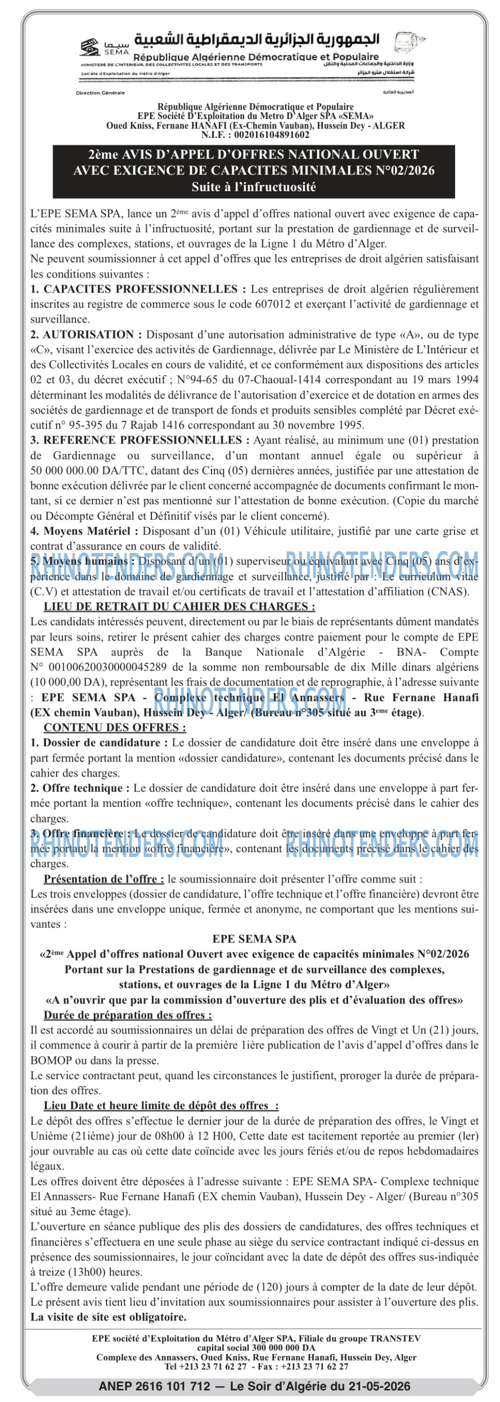 LE SOIR D'ALGERIE