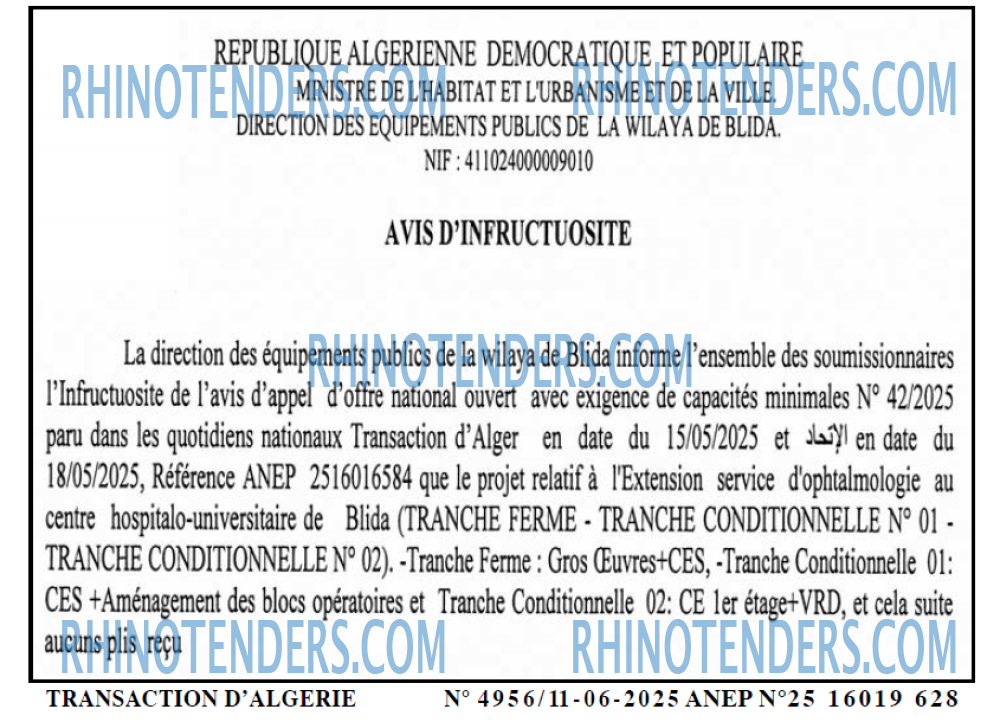 TRANSACTION D'ALGERIE