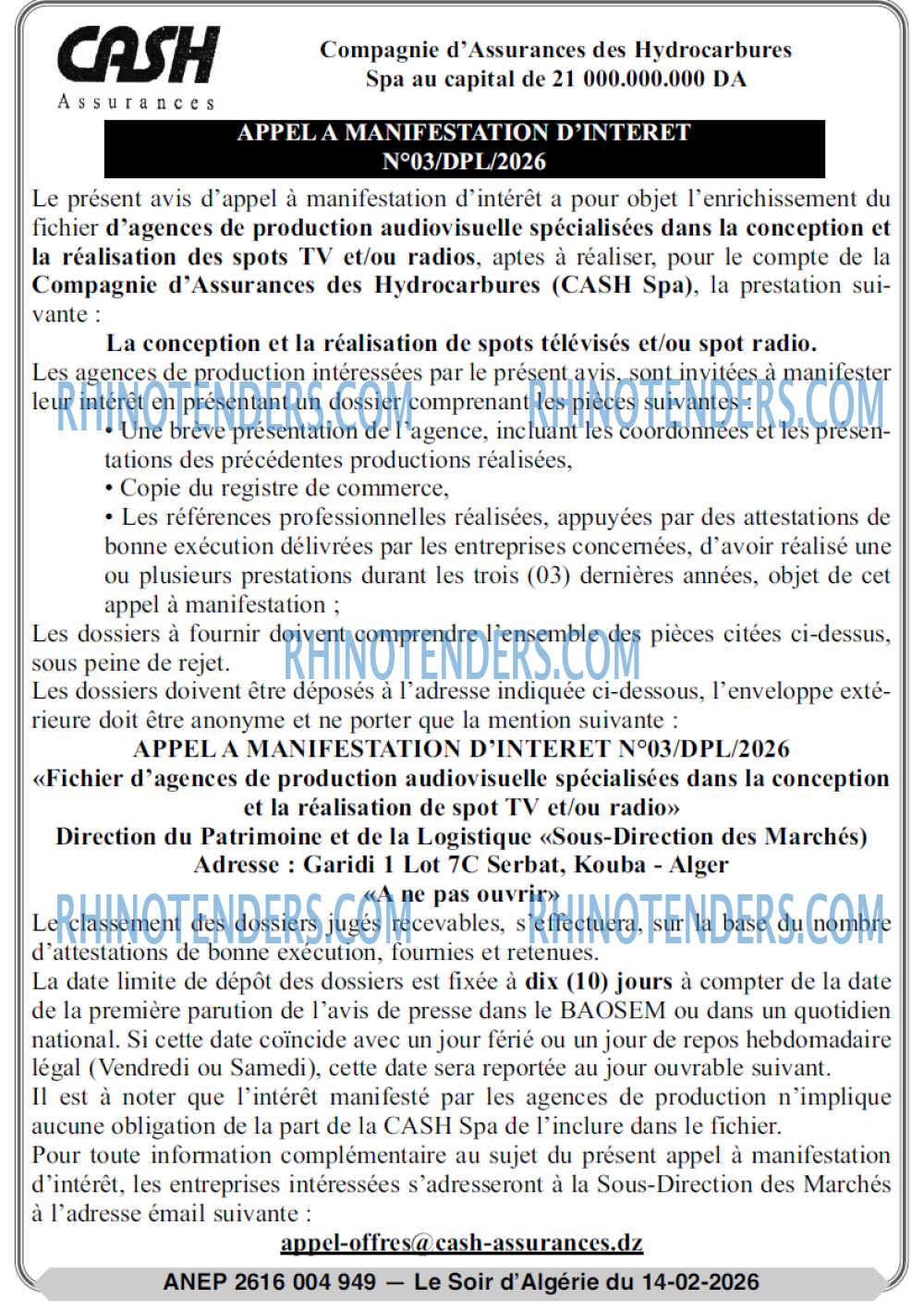 LE SOIR D'ALGERIE