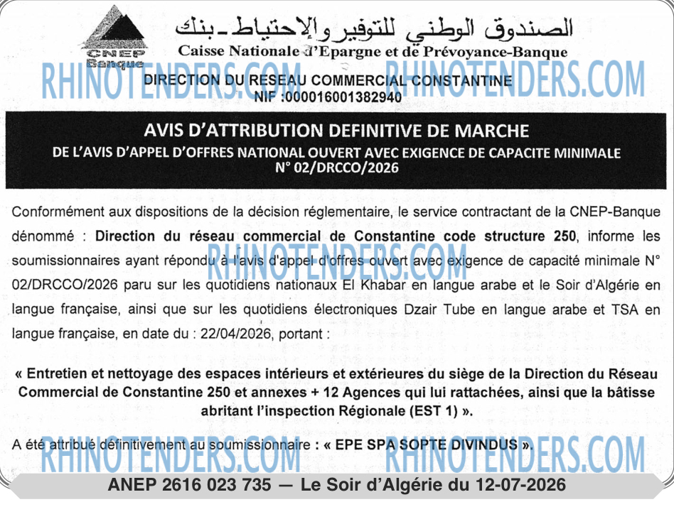 LE SOIR D'ALGERIE